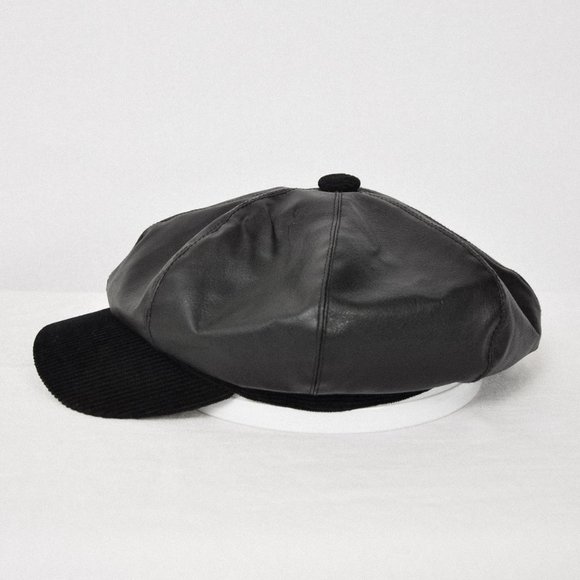 Leather and Corduroy Brando Cap Hat - Picture 7 of 8